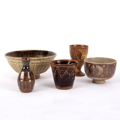 Lot 239 - A studio pottery bowl, with fluted exterior...