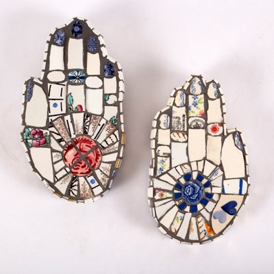 Lot 267 - Cleo Mussi, Right Hand Red Rose, 19cm high and...