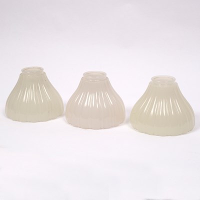 Lot 320 - A set of three Jefferson moonstone shades, the...