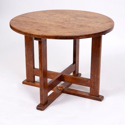 Lot 327 - Style of Heals, British 1930s, a circular oak...