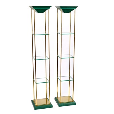 Lot 335 - A pair of tall modern display stands, each...
