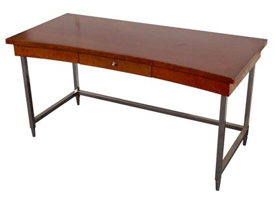 Lot 346 - An Art Deco style desk, veneered in burr...