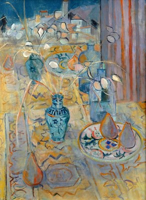 Lot 353 - June Miles (born 1924)/Still Life of Honesty...