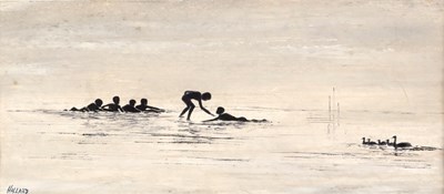 Lot 367 - Nigel Hallard (born 1936)/Silhouetted Children...