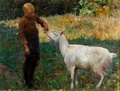 Lot 386 - Anton Hirschig (1867-1939)/Boy with...