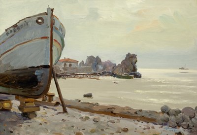 Lot 400 - Piotr Soulimenko (1914-1996)/Boat Building,...