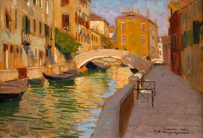 Lot 405 - Feliks Wygrzywalski (1875-1944)/Venetian...