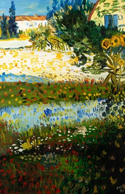 Lot 407 - Phil '96/Continental Landscape with Sunflowers...