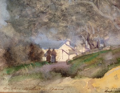 Lot 532 - Alfred East (1849-1913)/Country Landscape,...