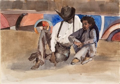 Lot 547 - Carolyn Horton (Contemporary)/Figures seated...