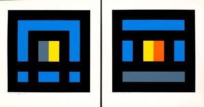 Lot 628 - Ian Tyson (born 1933)/Square Colourblocks /in...