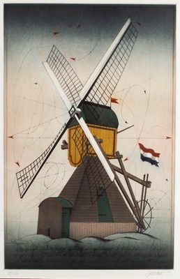 Lot 631 - Alois Janak (born 1924)/Windmill/signed and...