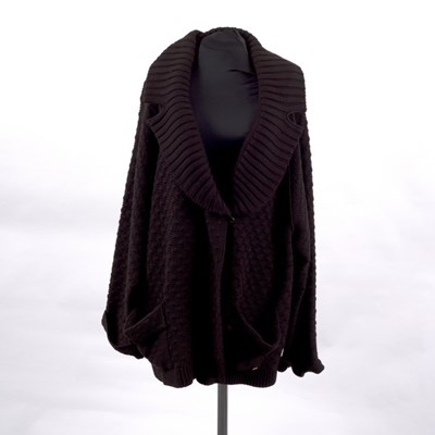 Lot 651 - A Sonia Rykiel dark brown knitted over-sized...