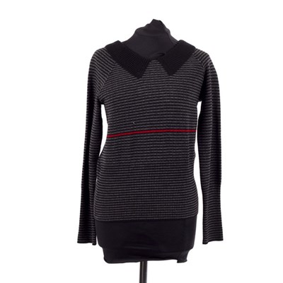 Lot 657 - A Sonia Rykiel grey and black striped wool...