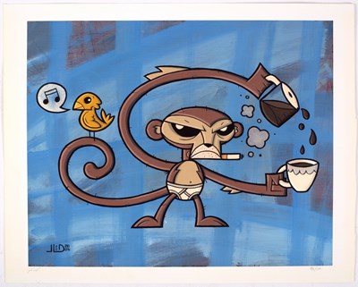 Lot 746 - Jed/Monkey Pouring Tea/signed print, limited...