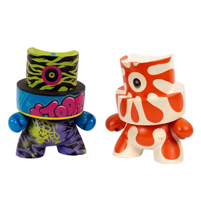 Lot 839 - Toofly for Kid Robot two Dunny Fat Cap Series...