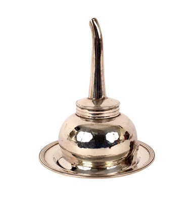 Lot 53 - A George III silver wine funnel and stand, the...