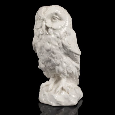 Lot 860 - A Chelsea white model of an owl,...