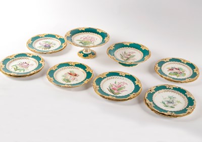 Lot 973 - An English porcelain part dessert service,...