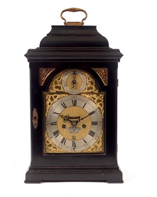 Lot 1023 - A mid-18th Century ebonised bracket clock by...