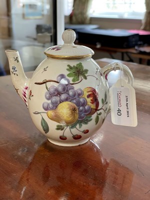 Lot 40 - A Frankenthal oviform teapot, circa 1765,...