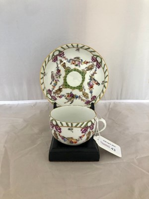 Lot 43 - A Kloster Veilsdorf teacup and saucer, circa...