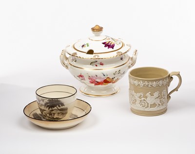 Lot 66 - A brown glaze mug with classical decoration in...