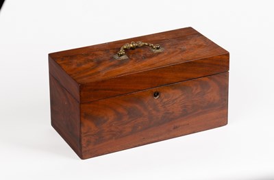 Lot 77 - A George III mahogany tea caddy with brass...