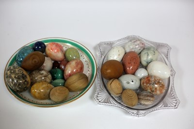 Lot 87 - Two bowls containing a quantity of alabaster eggs