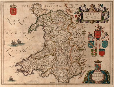 Lot 665 - Jansson Blaeu (1596-1673), Wallia Principatus...