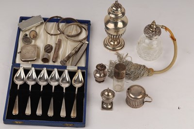Lot 100 - A silver sugar caster, Birmingham 1911, 16cm...