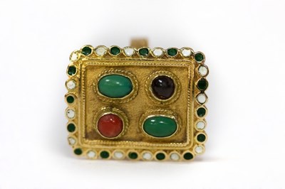 Lot 165 - A multi gem set ring in 18k yellow gold, the...