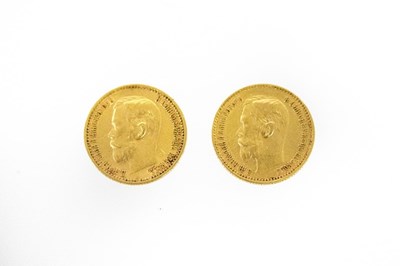 Lot 229 - A gold five rouble coin, 1899, Czar Nicholas...