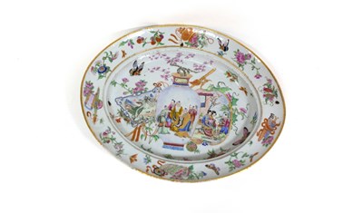 Lot 402 - A Cantonese famille rose oval meat dish, circa...
