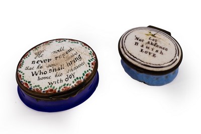 Lot 63 - Two early 19th Century Bilston enamel patch...