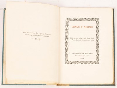 Lot 150 - Shakespeare, William. Venus and Adonis, No 117...