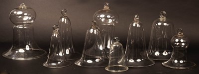 Lot 320 - Nine tall Victorian smoke bells, (one damaged)