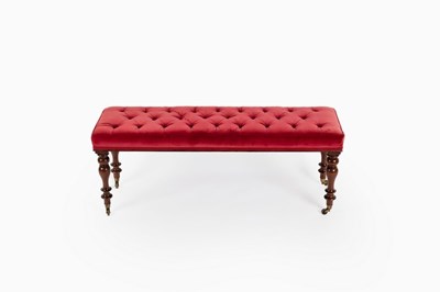 Lot 691 - A Victorian mahogany window seat, the deep...