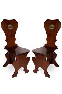 Lot 692 - A pair of early George III mahogany sgabello...