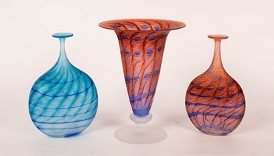 Lot 91 - Martin Andrews, two studio glass flattened...