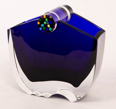 Lot 109 - Baccarat, an Oceanie crystal vase, in cobalt...