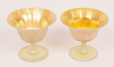 Lot 117 - Tiffany, two Favrile footed bowls, with lustre...