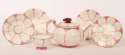 Lot 123 - An Aynsley part tea service, Pink Butterfly...