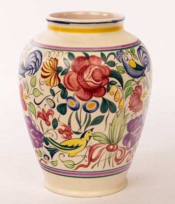 Lot 128 - Poole Pottery, a floral large baluster vase...