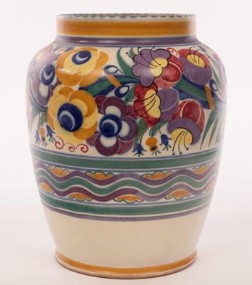 Lot 130 - Poole Pottery, a large floral baluster vase...