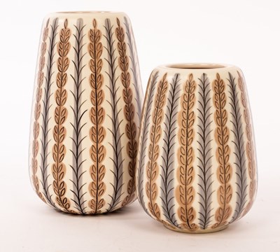 Lot 133 - Poole Pottery, two freeform vases, YCB design,...