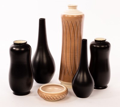 Lot 137 - Poole Pottery, a freeform vase, PRB pattern,...