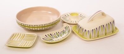 Lot 138 - Poole Pottery, a patterned cheese dish and...