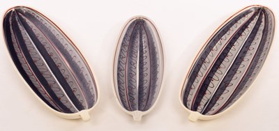 Lot 140 - Poole Pottery, two large freeform cucumber...