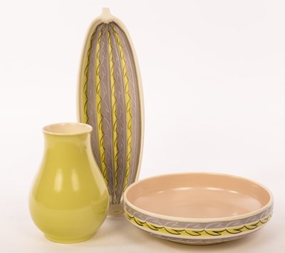 Lot 141 - Poole Pottery, a freeform cucumber dish, 32cm...